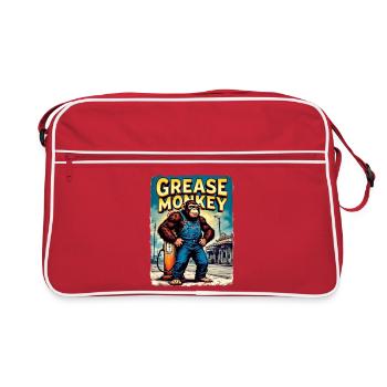 Art urbain rétro GreaseMonkey - Sac Retro - rouge/blanc - Devant