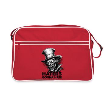 Haters Gonna Hate – Crazy Gentleman in Top Hat - Retro Bag - red/white - Front