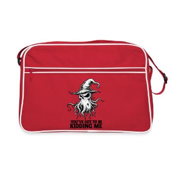 Witchy Ghost Octopus – Funny Spooky Halloween Art - Retro Bag - red/white - Front
