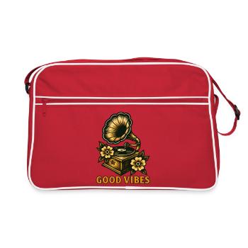 Vintage Gramophone  - Retro Bag - red/white - Front