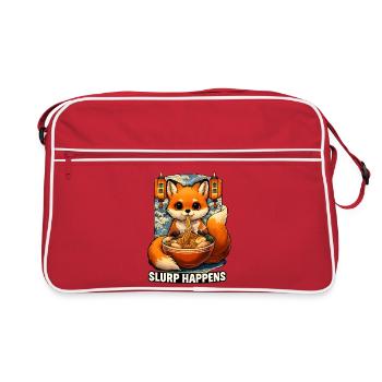 Kawaii Cat Ramen Noodles Anime Cat - Retro Bag - red/white - Front