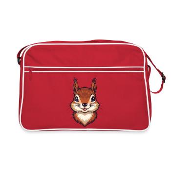 Tête d’écureuil mignonne - Sac Retro - rouge/blanc - Devant