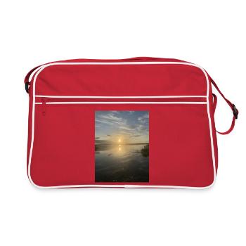 Sunset at Pacific Lake - Retro Bag - red/white - Front
