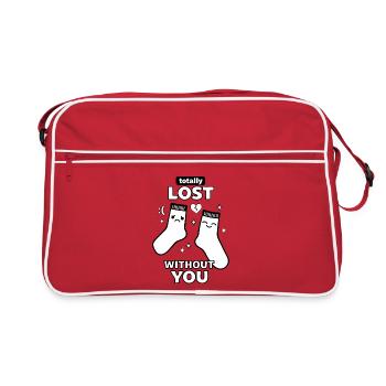 Totalement perdue sans tes chaussettes - Sac Retro - rouge/blanc - Devant