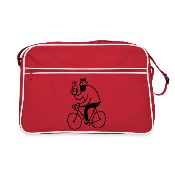 Hipster Biker - Retro Bag - red/white - Front