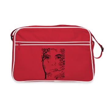 Le visage de la forêt (noir) - Sac Retro - rouge/blanc - Devant