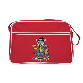 Rat Skater Sewer Crew - Retro Bag - red/white - Front