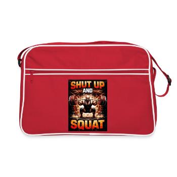 Halt die Klappe und hocke dich hin - Retro Tasche - Rot/Weiß - Vorne