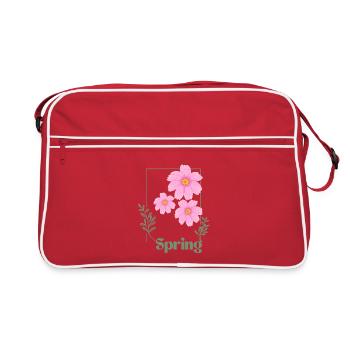 Rose à motif floral printanier - Sac Retro - rouge/blanc - Devant
