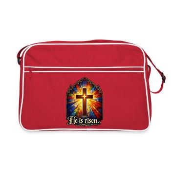 He is risen - Retro Tasche - Rot/Weiß - Vorne