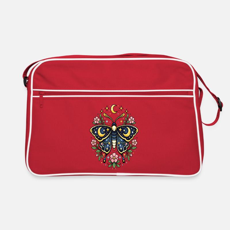 Papillon céleste lune fleurs étoiles Sac Retro