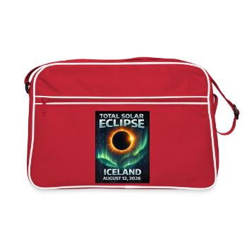 Total Solar Eclipse Iceland 2026 Reykjavik - Retro Bag - red/white - Front