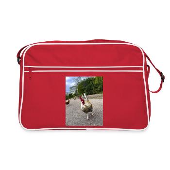 Es-tu une poule ? - Sac Retro - rouge/blanc - Devant