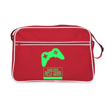 We're getting older, brother gamer - Retro Bag - red/white - Front
