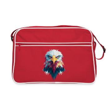 Impressive eagle piercing gaze - Retro Bag - red/white - Front