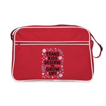 Mois de la fierté LGBTQ - Les enfants trans méritent de grandir - Sac Retro - rouge/blanc - Devant