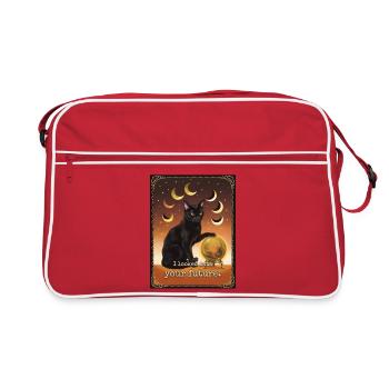 Zukünftige Nope-Katze - Retro Tasche - Rot/Weiß - Vorne