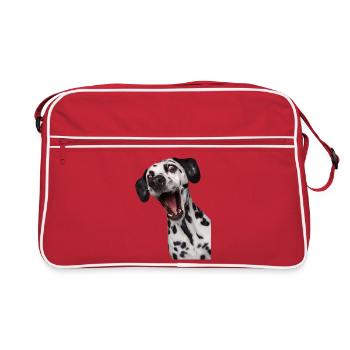Dalmatien Étonné Portrait - Sac Retro - rouge/blanc - Devant