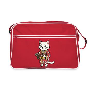 Chat à sushi - Sac Retro - rouge/blanc - Devant