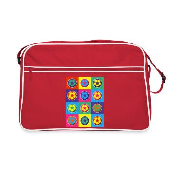 Pop Art Football Pattern - Retro Bag - red/white - Front