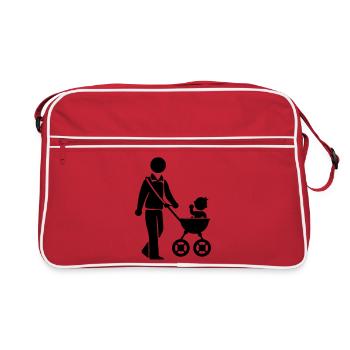 Dad Stroller Baby - Retro Bag - red/white - Front