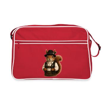 Écureuil de la Forêt-Noire en costume masculin - Sac Retro - rouge/blanc - Devant