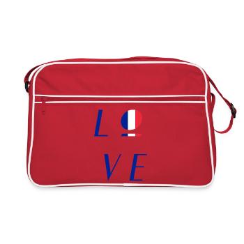 France Frankreich Trikolore Logo - Retro Tasche - Rot/Weiß - Vorne
