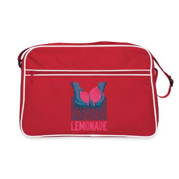 Lemonade Hands Blue Pink Retro - Retro Bag - red/white - Front