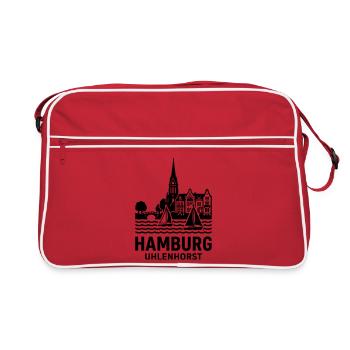 Hamburg Uhlenhorst Silhouette Alster - Retro Tasche - Rot/Weiß - Vorne