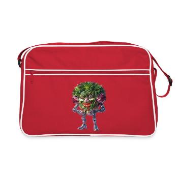 Veggie Robo Wächter - Retro Tasche - Rot/Weiß - Vorne