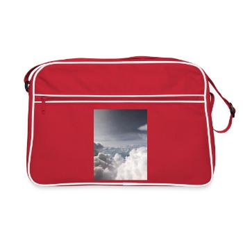 Wolkenhimmel Traumlandschaft - Retro Tasche - Rot/Weiß - Vorne