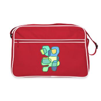 Patchwork Colour Play Contour Art - Retro Bag - red/white - Front