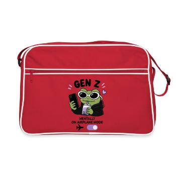 Grenouille de la génération Z avec une esthétique de mème drôle à la Boba Kawaii - Sac Retro - rouge/blanc - Devant