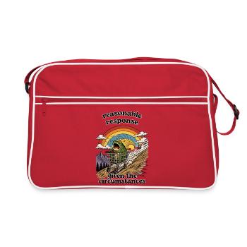 Grenouille dans le panier sous arc-en-ciel - Sac Retro - rouge/blanc - Devant