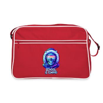 School Is Coming Cyber Skull Winter Parka - Retro Bag - red/white - Front