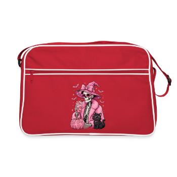 Sorcières : Squelette Glam Rose Halloween - Sac Retro - rouge/blanc - Devant