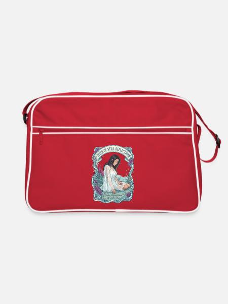 Anime-Mädchen – Fluss der Reflexion - Retro Tasche - Rot/Weiß