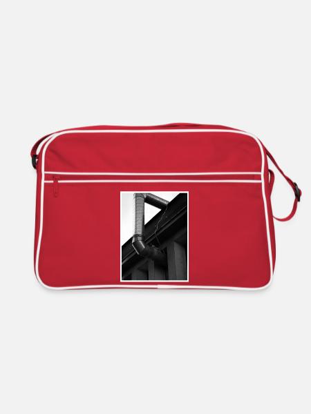 AUSLASSEN. - Retro Tasche - Rot/Weiß