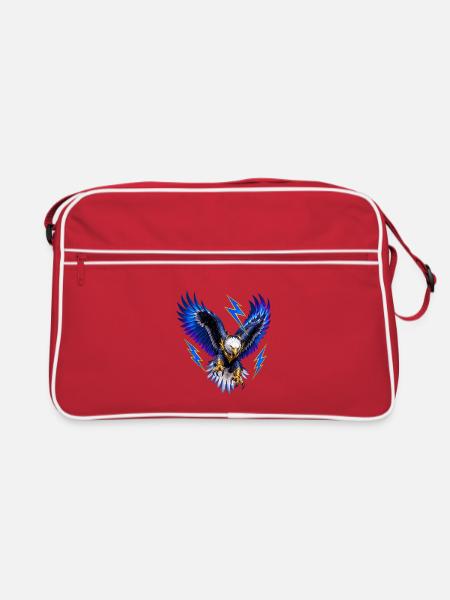Blitzadler Goldkralle - Retro Tasche - Rot/Weiß