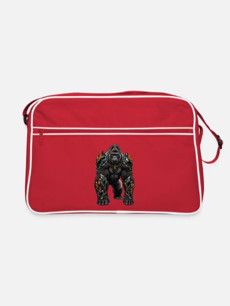 Kriegs-Gorilla Kristallrüstung - Retro Tasche - Rot/Weiß