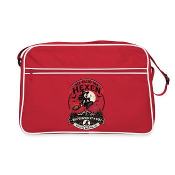  Hexen Geschenkidee Brocken Hexenbesen - Retro Tasche - Rot/Weiß - Vorne