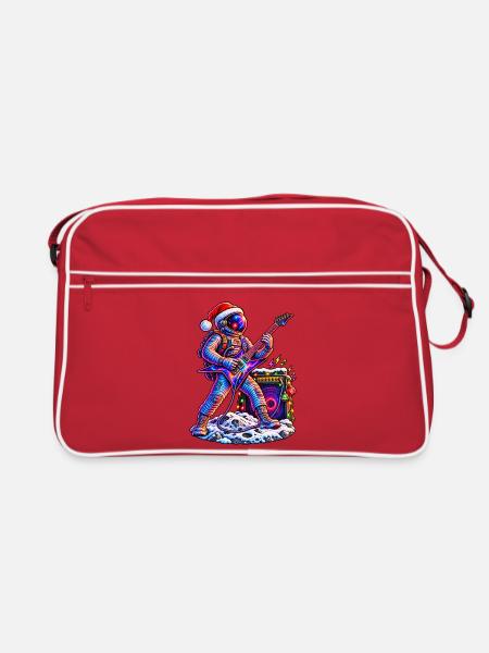 KOSMISCHER ROCKER | Santas lautester Helfer - Retro Tasche - Rot/Weiß