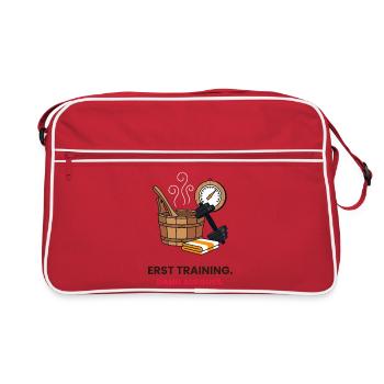 Erst Training dann Aufguss - Retro Tasche - Rot/Weiß - Vorne