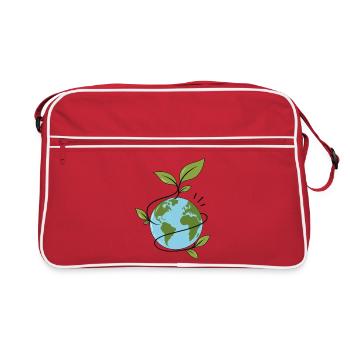 Die wachsende Welt - Retro Tasche - Rot/Weiß - Vorne