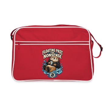 RobVibe Wild Club – Otter Past the Nonsense - Retro Tasche - Rot/Weiß - Vorne