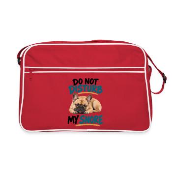  Do Not Disturb My Snore Französische Bulldogge - Retro Tasche - Rot/Weiß - Vorne