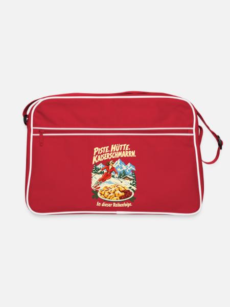 Piste Hütte Kaiserschmarrn Ski - Retro Tasche - Rot/Weiß