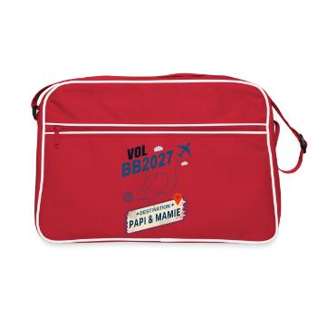 Flug BB2027 Ziel Opa und Großmutter - Retro Tasche - Rot/Weiß - Vorne