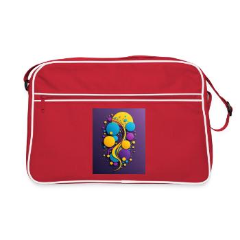 Paint balls and swirls - Retro Bag - red/white - Front