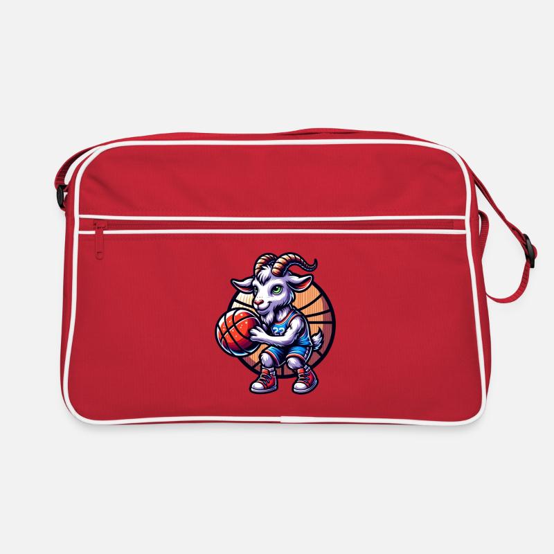 Chèvre jouant à l’équipe d’athlètes de basket-ball Sac Retro